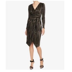 RACHEL Rachel Roy Metallic Long Sleeve Dress Size Small
